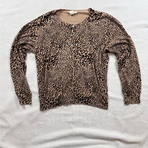 Love Crazy 2XL Leopard Print Cardigan Sweater Preppy Classic 90s Short Button